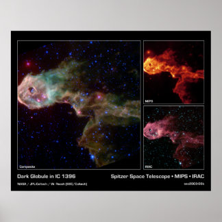 Póster Globo oscuro en IC 1396 - Telescopio espacial Spit