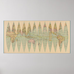 Póster Globo terrestre desestructurado (1887)