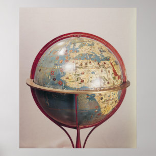 Póster Globo terrestre, mostrando el Océano Índico