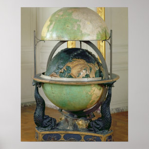 Póster Globo terrestre y celestial