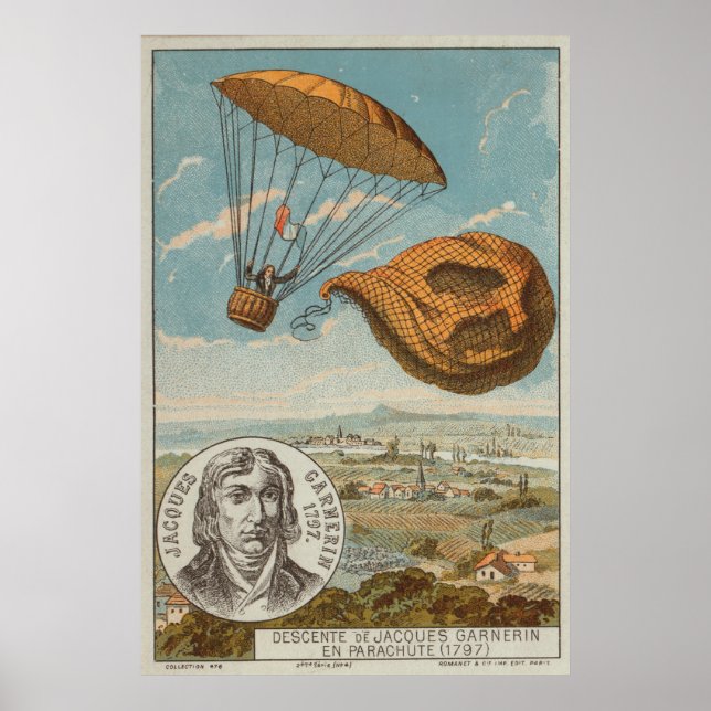 Póster Globo y paracaídas 1797 (Frente)