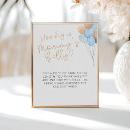 Póster Globos azules cuán grande es el Rótulo Belly de ma