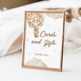 Póster Globos Beige Regalos de tarjetas de oso de peluche