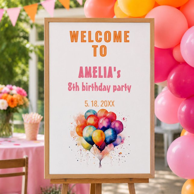 Póster Globos Coloridos Fiesta de Cumpleaños de Niños Bie (Subido por el creador)
