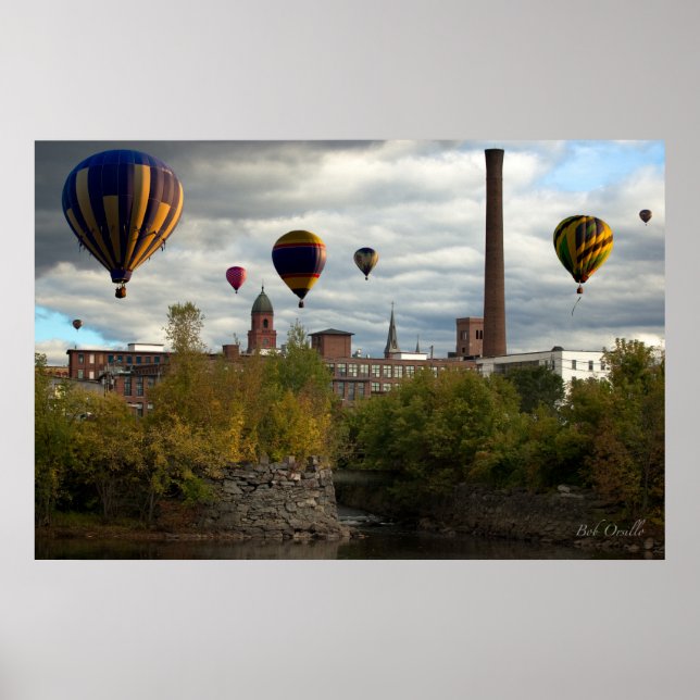 Póster Globos de aire caliente Lewiston Maine (Frente)