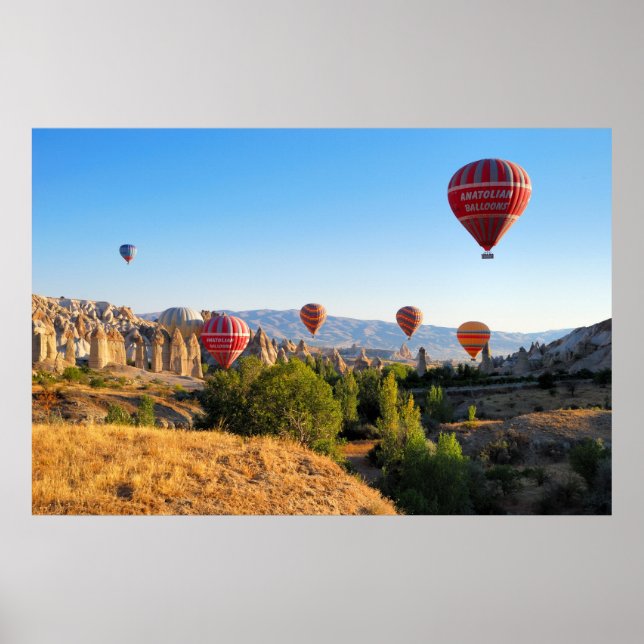 Póster Globos de aire caliente sobre Cappadocia (Frente)