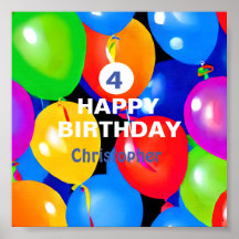 Globos de cumpleaños coloridos