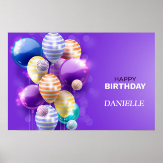 Póster Globos de cumpleaños felices