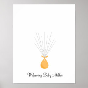 Póster Globos de huellas dactilares de bebé - Naranja