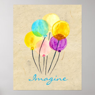 Póster Globos de imaginación pastel