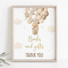 Póster Globos de Oro de Oso Dorado Rótulo de regalos de B