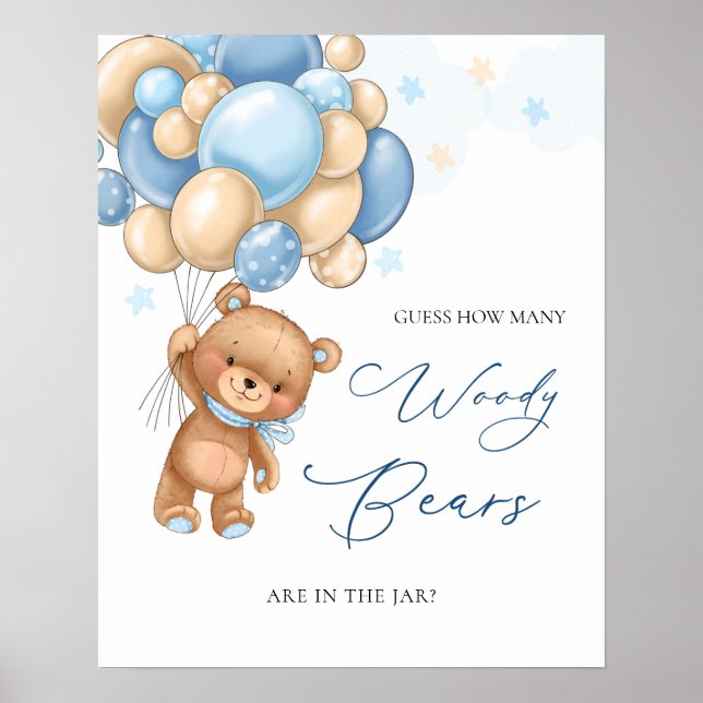 Póster Globos De Oso Adivinan Cuántos Osos Hay En El Jar (Frente)