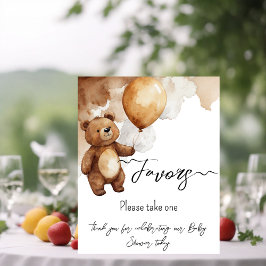 Póster Globos de oso Bear Bearly Wait Baby Shower Favors