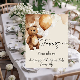Póster Globos de oso Bear Bearly Wait Baby Shower Favors