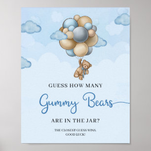Póster Globos de oso de peluche adivinan cuántos oso de g