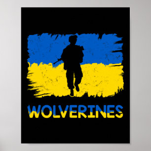 Póster Globos de Wolverines Apoyan a Ucrania Apoyan a Ucr