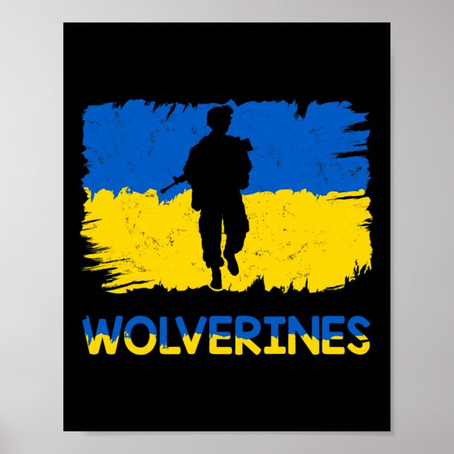 Póster Globos de Wolverines Apoyan a Ucrania Apoyan a Ucr (Frente)