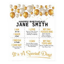 Globos dorados 16x20 Plantilla Cumpleaños