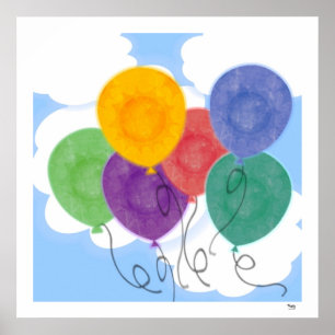Póster Globos en el Poster del cielo