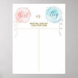 Póster Globos Evalúa tu voto, niña o niño