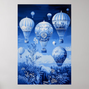 Póster Globos flotantes de aire caliente de 1789