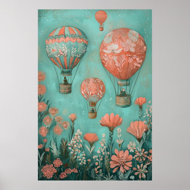 Póster Globos flotantes de aire caliente de 1792 (Frente)