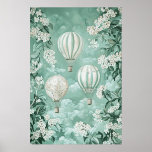 Póster Globos flotantes de aire caliente de 1793
