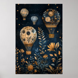Póster Globos flotantes de aire caliente de 1795