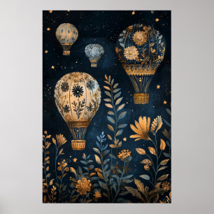 Póster Globos flotantes de aire caliente de 1795