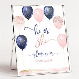 Póster Globos que él o ella por favor usan tu suposición