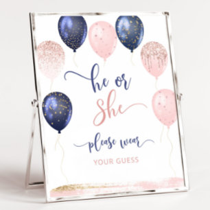 Póster Globos que él o ella por favor usan tu suposición