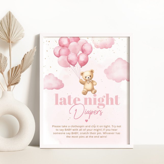 Póster Globos rosados osos de peluche pañales nocturnos (Subido por el creador)