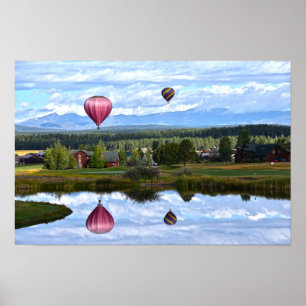 Póster Globos sobre el campo de golf de Pagosa Springs, C