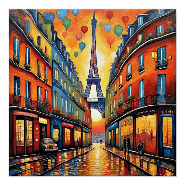 Póster Globos sobre París (Anverso)