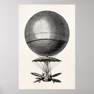 Póster Globos viejos del dirigible retro del globo del