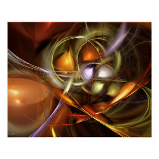 Póster Globos y Cintas Abstracto