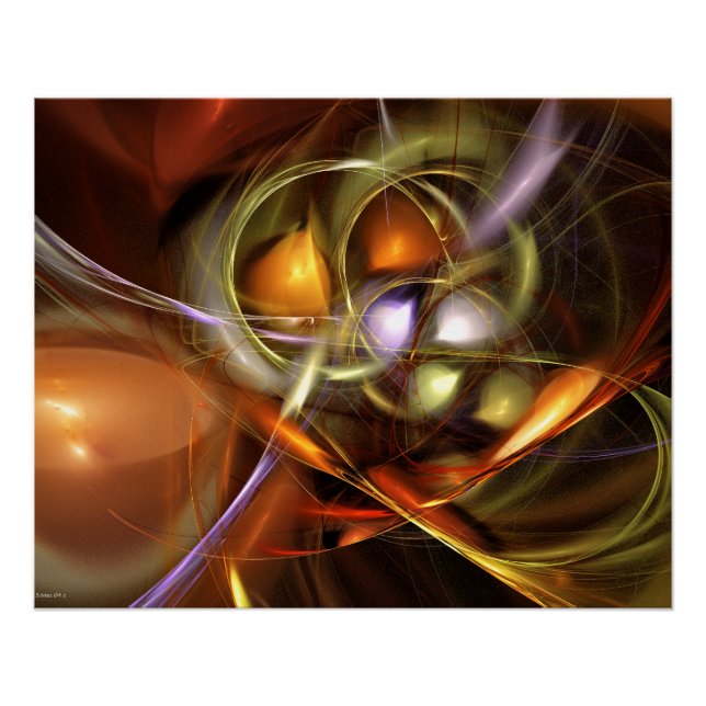 Póster Globos y Cintas  Abstracto (Anverso)