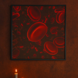 Póster Glóbulos rojos microscópicos
