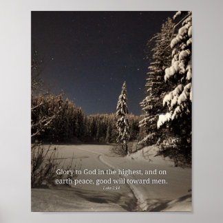 Póster Gloria A Dios En Lo Más Alto Lucas 2:14 Navidad Sc