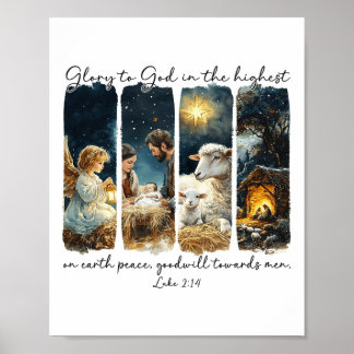 Póster Gloria A Dios En Lo Más Alto - Navidades Natividad