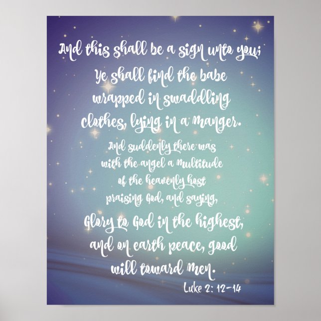 Póster Gloria a Dios Luke Biblia versus Navidades (Frente)