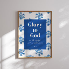 Póster Gloria a Dios Poster de Navidades de copos de niev