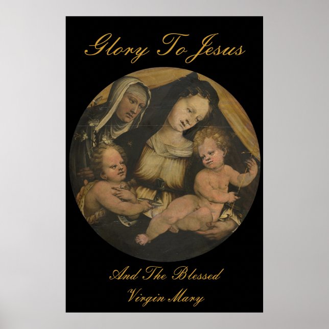 PÓSTER GLORIA A JESÚS Y LA MARÍA VIRGEN BENDIDA (Frente)