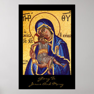 Póster gloria a jesús y maría