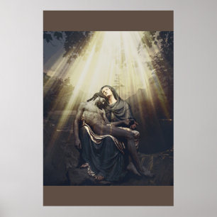 Póster Gloria A Jesús Y María