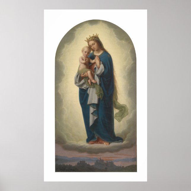Póster Gloria a Jesús y María (30 x 50 extra grande) (Frente)