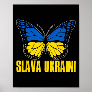 Póster Gloria a Ucrania Apoya a Ucrania Bandera Retro Ucr