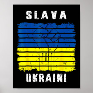 Póster Gloria a Ucrania Apoya a Ucrania Bandera Vintage U