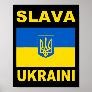 Póster Gloria a Ucrania Apoya la bandera ucraniana F