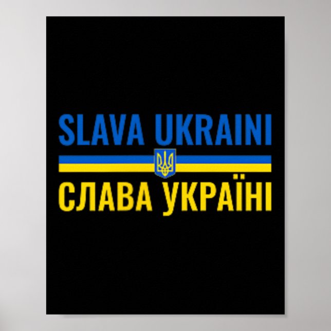 Póster Gloria a Ucrania Mantente con Ukr Fuerte (Frente)